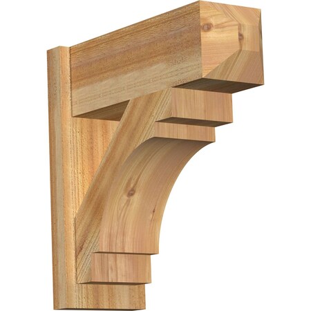 Ekena Millwork Merced Rough Sawn Craftsman Outlooker, Western Red Cedar, 8"W x 22"D x 22"H OUT08X22X22MRC04RWR